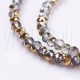 Fiada de Contas de Cristal Dourado e Fumê Rondelle Facetada 3x2mm Fiada de Contas de Cristal Dourado e Fumê Rondelle Facetada 3x2mm