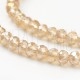 Fiada Cristal Facetado 6mm - Champagne com Efeito Asa de Borboleta