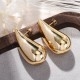 Brincos Gota Alongada em Aço Inoxidável 304 Dourado 39x19mm Brincos Gota Alongada em Aço Inoxidável 304 Dourado 39x19mm