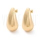 Brincos Gota Alongada em Aço Inoxidável 304 Dourado 39x19mm Brincos Gota Alongada em Aço Inoxidável 304 Dourado 39x19mm