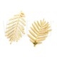 Brincos Folha Tropical - Aço Inoxidável Banhado a Ouro 14K 45,5x27mm Brincos Folha Tropical - Aço Inoxidável Banhado a Ouro 14K 45,5x27mm
