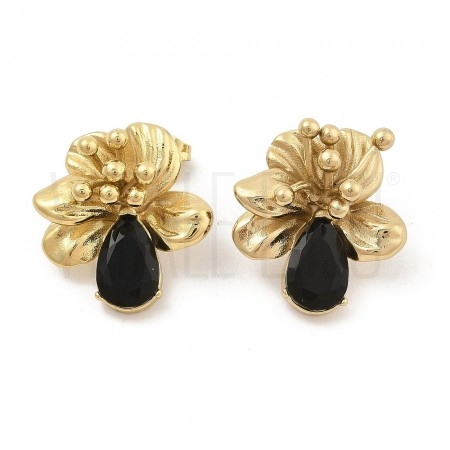 Brinco Flor Black Gota 23x22mm...