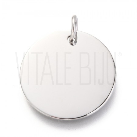 Medalha Lisa 20mm - Aço Inox (...