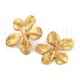 Brinco Flor Texturizado 35x40mm - Aço Inox Dourado