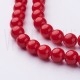 Fiada Contas +/- 8mm Pedra JADE MASHAN - VERMELHO Fiada Contas +/- 8mm Pedra JADE MASHAN - VERMELHO