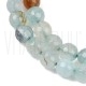 Fiada de Contas de Ágata Natural Azul Claro Facetada 8mm 48 Contas Fiada de Contas de Ágata Natural Azul Claro Facetada 8mm 48 Contas