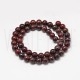 Fiada de Contas de Jaspe Brechado Natural Vermelho Escuro 8mm Redondas 48 Contas