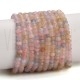 Fiada de Contas de Jade Rosa Claro Rondelle Facetadas 4x3mm 118 Contas