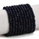Fiada de Contas Jade Natural Azul Meia-Noite Rondelle Facetada 4x3mm