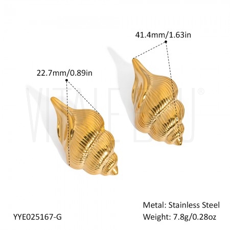 Brinco Concha 41x23mm - Aço In...