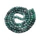 Fiada Contas de Vidro Craquelado Verde Rondelle 8x7mm - Detalhes Prateados