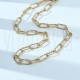 Colar Corrente Paperclip Texturizado 46,2cm em Aço Inoxidável Banhado a Ouro 18K