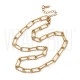 Colar Corrente Paperclip Texturizado 46,2cm em Aço Inoxidável Banhado a Ouro 18K