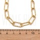 Colar Corrente Paperclip Texturizado 46,2cm em Aço Inoxidável Banhado a Ouro 18K