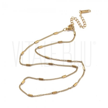 Fio Elo Torcido com Tubos 1.5mm - Aço Inox 304 Dourado