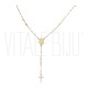 Colar Terço / Rosário Virgem Maria com Cruz 62cm em Aço Inoxidável 304 Dourado Colar Terço / Rosário Virgem Maria com Cruz 62cm em Aço Inoxidável 304 Dourado