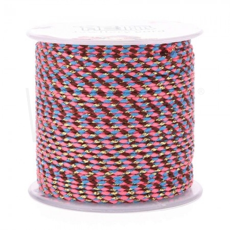 Fio Polycotton Acabamento Metálico 1.5mm - PINK AZUL MIX