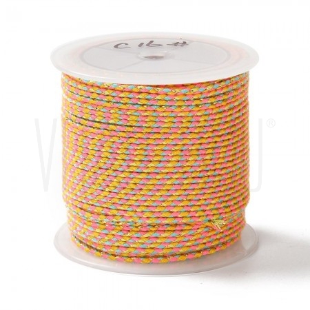 Fio Polycotton Acabamento Metálico 1.5mm - ROSA FLUOR MIX