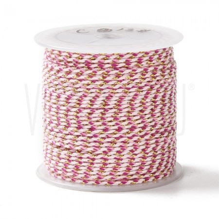 Fio Polycotton Acabamento Metálico 1.5mm - ROSA CLARO MIX