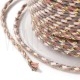 Fio Polycotton Acabamento Metálico 1.5mm - CINZA/ROSA DOURADO Fio Polycotton Acabamento Metálico 1.5mm - CINZA/ROSA DOURADO
