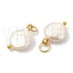 Pendente Pérola Natural Keshi Barroca Branca com Argola em Aço Inoxidável Dourado 16x10mm
