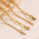 Colar Corrente/ Paperclip 40+5cm em Aço Inoxidável Dourado Colar Corrente/ Paperclip 40+5cm em Aço Inoxidável Dourado