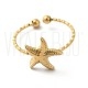 Anel Ajustável Estrela do Mar - Aço Inoxidável Dourado