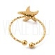 Anel Ajustável Estrela do Mar - Aço Inoxidável Dourado