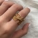 Anel Ajustável Flor Radiante – Aço Inoxidável 304 Dourado