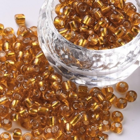 Pack Missangão Dourado Escuro 4mm - Miolo Prateado
