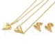 Conjunto Coração Colar, Pulseira e Brincos em Aço Inoxidável 304 Dourado