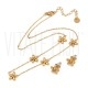 Conjunto Flor com Zircónias em Aço Inoxidável 304 Ouro 18K