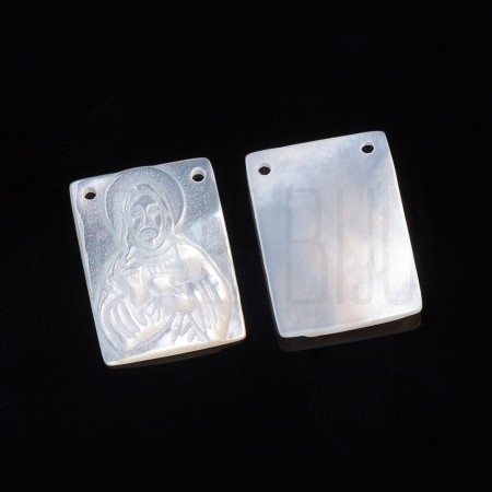 Pendente Madrepérola Natural Sagrado Coração de Jesus 16x12mm (tipo escapulário) Pendente Madrepérola Natural Sagrado Coração de Jesus 16x12mm (tipo escapulário)
