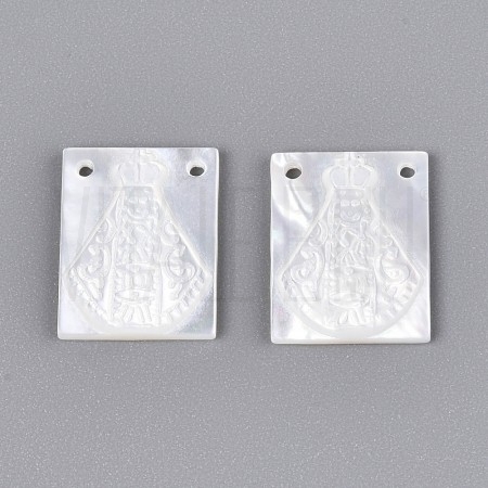 Pendente Nossa Senhora 15x12mm em Madrepérola Natural ( escapulário)