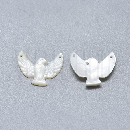 Pendente Pomba Branca 14,5x18mm em Madrepérola Natural