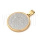 Medalha São Bento em Relevo 26mm - Aço inox - Borda Dourada
