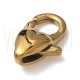 Fecho Mosquetão Coração em Aço Inoxidável 304 Dourado 13,5x9mm Fecho Mosquetão Coração em Aço Inoxidável 304 Dourado 13,5x9mm