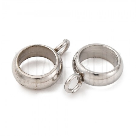 Argola para Pendente em Aço Inoxidável 304 Prateado 9,5x7x3mm Diâmetro Interior 5mm