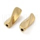 Conta em Aço Inoxidável 304 Banho Ouro 18K Torcida 18x6x6mm Furo 1,8mm