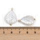 Pendente Gota Pérola Keshi Natural 23-25mm com Ouro 18K Pendente Gota Pérola Keshi Natural 23-25mm com Ouro 18K
