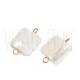 Entremeio Quadrado de Madrepérola Natural 19x12mm com Aço Inoxidável 304 Ouro 18K Entremeio Quadrado de Madrepérola Natural 19x12mm com Aço Inoxidável 304 Ouro 18K