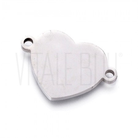 Pendente/Entremeio Coração Liso 20x13mm em Aço Inoxidável Prateado Pendente/Entremeio Coração Liso 20x13mm em Aço Inoxidável Prateado