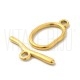 Fecho T Oval 25x15mm em Aço Inoxidável 304 Ouro 18K