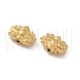 Conta Flor de Lótus em Aço Inoxidável 304 Banho Ouro 18K 8,5x12x4mm Furo 1,4mm