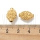 Conta Oval Trabalhada em Aço Inoxidável 304 Banho Ouro 18K 14x10x7mm Furo 1,5mm