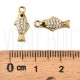 Pendente Peixe com Zircónias em Aço Inoxidável 304 Dourado 14,5mm
