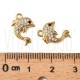 Pendente Golfinho com Zircónias em Aço Inoxidável 304 Dourado 14,5mm