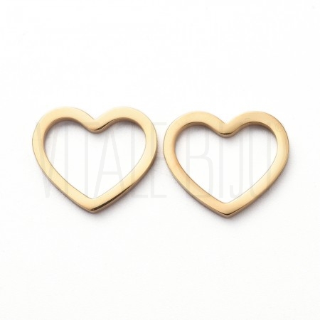 Pendente/Entremeio Coração 13,5x11,5mm em Aço Inoxidável 304 Dourado PVD Pendente/Entremeio Coração 13,5x11,5mm em Aço Inoxidável 304 Dourado PVD