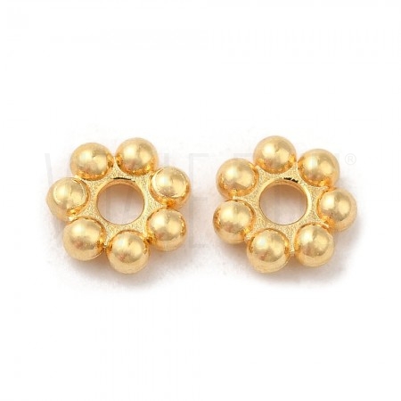 Pack 10 Separador/Entremeio AÇO INOX (bead spacer) 5mm furo 1.3mm - DOURADO 