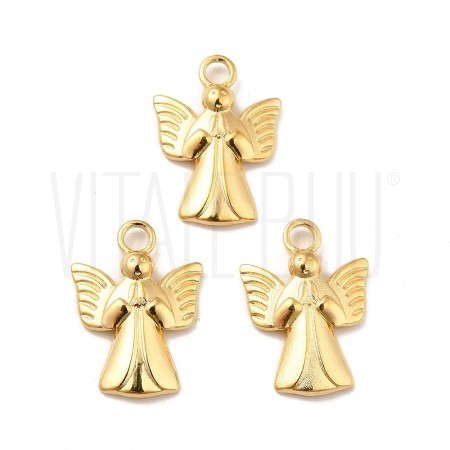 Pendente Anjo 19,5x14mm em Aço Inoxidável 304 Ouro 18K